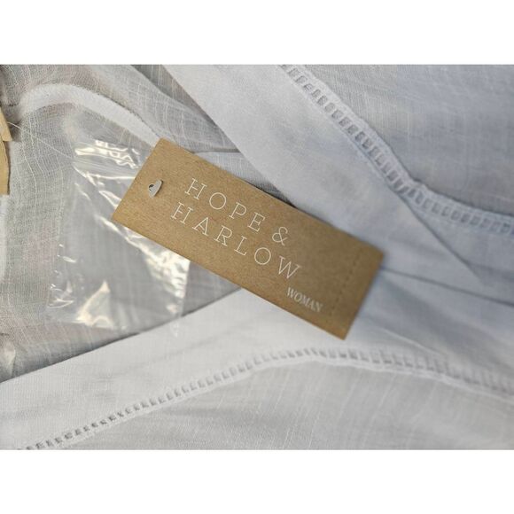 Hope & Harlow White Tie Front Blouse Womens 1X NEW TAGS - Picture 9 of 9